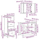 vidaXL Ensemble de mobilier de salle de bain 3 Pièces chêne artisanal