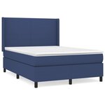vidaXL Sommier à lattes de lit avec matelas Bleu 140x190 cm Tissu