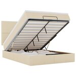 VidaXL Cadre de lit ottoman avec matelas crème 140x190 cm tissu