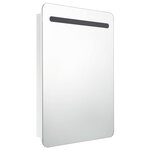 vidaXL Armoire de salle de bain à miroir LED Blanc brillant 60x11x80cm