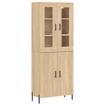 vidaXL Buffet haut Chêne sonoma 69 5x34x180 cm Bois d'ingénierie