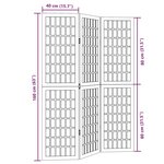 vidaXL Cloison de séparation 3 panneaux noir bois de paulownia massif