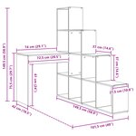 vidaXL Bureau d'angle avec étagère Gris béton 101.5 x 149.5 x 149.5 cm