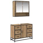 vidaXL Ensemble de mobilier de salle de bain 2 Pièces chêne artisanal