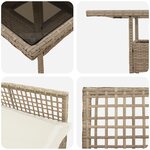 vidaXL Ensemble de Salle à Manger de Jardin 5 Pièces Beige Poly Rattan