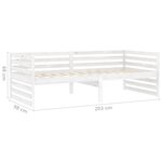 vidaXL Lit de jour sans matelas blanc bois de pin massif 90x200 cm