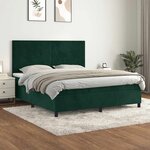 vidaXL Sommier à lattes de lit et matelas Vert foncé 180x200cm Velours