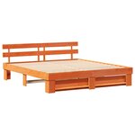 vidaXL Cadre de lit avec tête de lit Marron 200 x 200 cm Pin massif