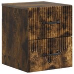 vidaXL Cabinet de chevet mural 2 Pièces Chêne fumé 34 5 x 33 x 40 cm