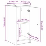 vidaXL Buffet chêne artisanal 35 x 37 x 76 cm Bois d'ingénierie