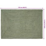 vidaXL Tapis de surface Rectangulaire Vert olive 120 x 170 cm Jute