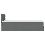 vidaXL Cadre de lit ottoman avec matelas gris foncé 80x200 cm tissu