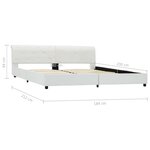 vidaXL Cadre de lit Blanc Similicuir 180 x 200 cm