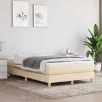 vidaXL Sommier à lattes de lit avec matelas crème 120x190 cm tissu