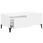 vidaXL Table basse Blanc 90x50x36 5 cm Bois d'ingénierie