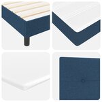 Lit à ressort avec matelas vidaXL Bleu 100x200 cm Tissu