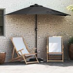 vidaXL Parasol de jardin Noir 294 x 150 x 224 cm tissu