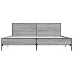 vidaXL Cadre de lit sonoma gris 180x200 cm bois d'ingénierie et métal