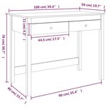 vidaXL Bureau avec tiroirs Marron miel 100x50x78 cm Bois massif de pin