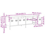 vidaXL Meuble TV anthracite 135x39x43 5 cm acier laminé à froid