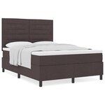 vidaXL Lit à ressorts avec matelas gris foncé 140x200 cm en tissu