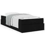 vidaXL Cadre de lit avec matelas Noir 100 x 200 cm tissu
