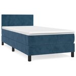 vidaXL Sommier à lattes de lit avec matelas Bleu foncé 100x200 cm
