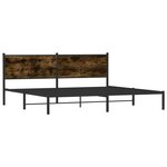 vidaXL Cadre de lit en métal sans matelas chêne fumé 200x200 cm
