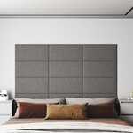 vidaXL Panneaux muraux 12 Pièces Gris clair 60x30 cm Tissu 2 16 m²