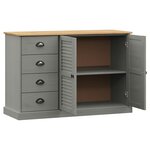 vidaXL Buffet avec tiroirs VIGO 113x40x75 cm gris bois massif de pin