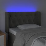 vidaXL Tête de lit à LED Gris foncé 83x16x78/88 cm Velours