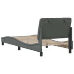 vidaXL Cadre de lit sans matelas gris foncé 90x200 cm tissu