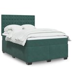 vidaXL Sommier à lattes de lit et matelas Vert foncé 140x190cm Velours