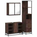 vidaXL Ensemble de meubles de salle de bain 3 Pièces Chêne marron