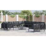 vidaXL Ensemble de canapé de jardin 13 Pièces Anthracite Acier
