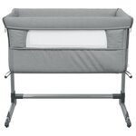 vidaXL Lit pour bébé avec matelas Gris clair Tissu de lin