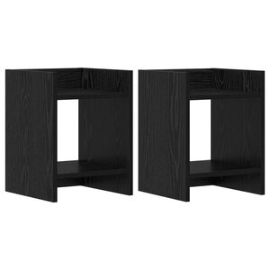 vidaXL Support de Plante 2 pièces Chêne noir 30 x 30 x 40 cm