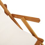 Chaises de plage pliantes vidaXL 2 Pièces Gris clair Bois d'acacia massif et Textilène