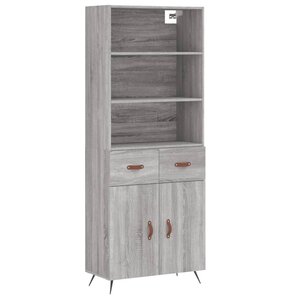 vidaXL Buffet haut Sonoma gris 69 5x34x180 cm Bois d'ingénierie