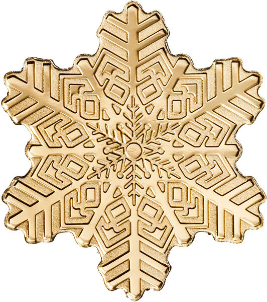 Monnaie GOLDEN SNOWFLAKE Flocon de Neige Or 5$ Cook Islands (PRÉCOMMANDE)