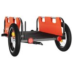 vidaXL Remorque de vélo orange tissu oxford et fer