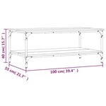 vidaXL Table basse noir 100x55x40 cm bois d'ingénierie