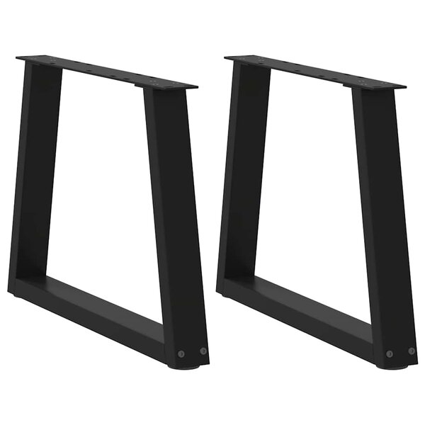 vidaXL Pieds de table basse en forme de V  2 pièces  noir  50 x (42-43 3) cm  acier