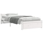vidaXL Cadre de lit sans matelas blanc bois massif 75x190 cm