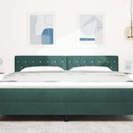 vidaXL Tête de lit LED avec tête de lit Vert foncé 180 cm Polyester