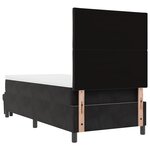 vidaXL Lit à Ressorts avec Matelas & Banc Noir 90x200 cm en Velours