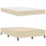 vidaXL Lit à ressorts Crème  Noir 140 x 190 cm Tissu  Bois Engineered