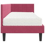 vidaXL Cadre de lit d'angle avec matelas 2 Pièces Vert Velours