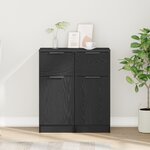 vidaXL Buffet noir chêne 30x30x70 cm MDF