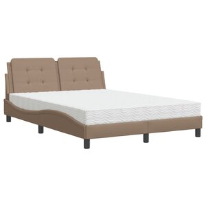 vidaXL Cadre de lit sans matelas Zadar cappuccino 120x200 cm similicuir